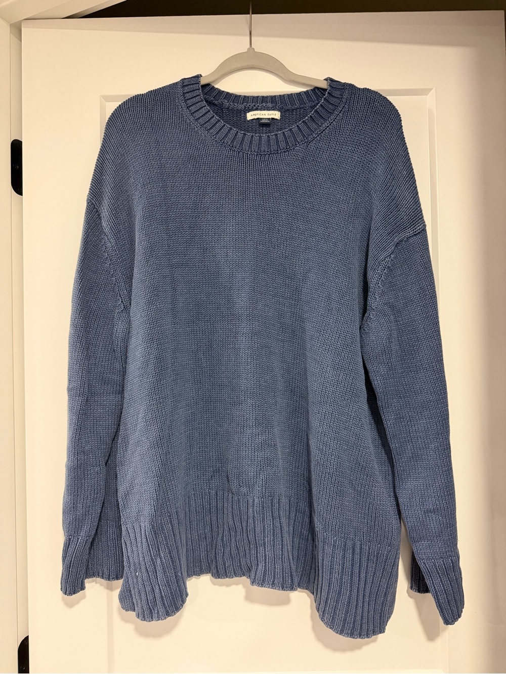 American Eagle Blue Knit Crewneck Sweater